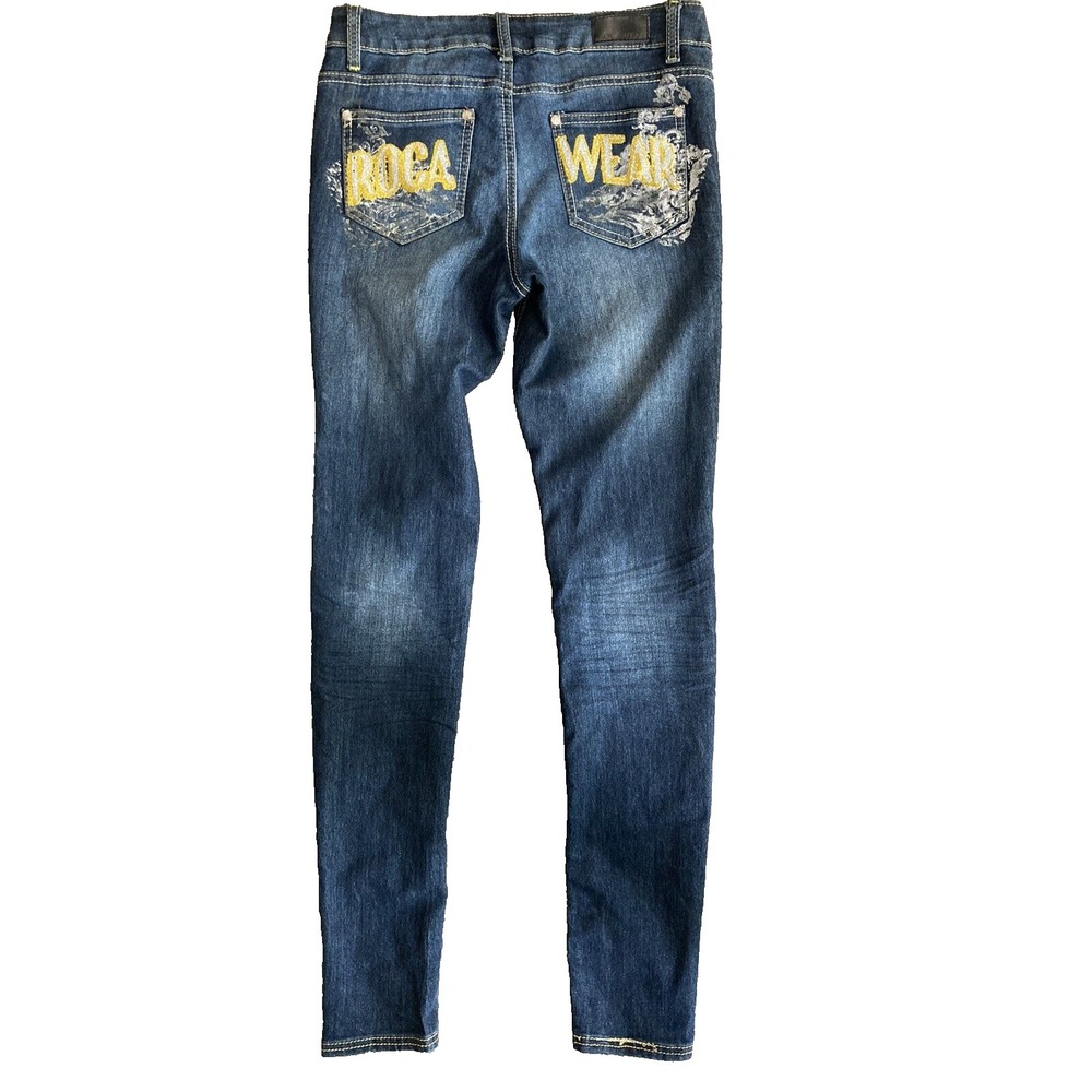 Womens Rocawear Hannah Skinny Leg Jeans Size 5 Streetwear Hip Hop‎ 90's